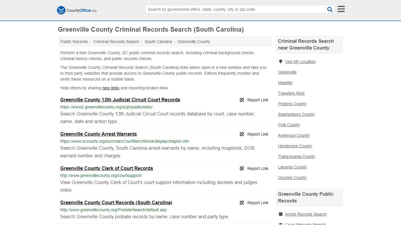 Greenville County Criminal Records Search (South Carolina) - County Office