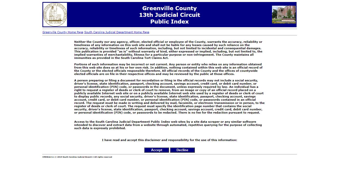 Public Index Search - Greenville County